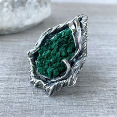 Big ring silver teardrop malachite ring adjustable sterling silver raw stone ring green gemstone malachite crystal ring made in Armenia 【FULL DETAILS】 ► Gemstone: natural malachite ► RING SIZE: choose Us adjustable size ► RING WEIGHT: 40.5 gr ► Length: 54 mm ► Width: 40 mm ◦* ◦* ◦* ◦* ◦* ◦* ◦* ◦* ◦* ◦* ◦* ◦* ⦿ Attention: The color of the stones may differ due to a difference between monitors Please keep in mind that any jewelry is made to order. No two items can be the same, as they are handmade Silver Malachite Gemstone Ring, Unique Raw Stone Ring Jewelry, Unique Raw Stone Jewelry Ring, Unique Raw Stone Ring, Unique Open Ring With Raw Stone, May Birthstone Ring With Large Stone, Nature-inspired Green Jewelry With Raw Stone, Unique Adjustable Raw Stone Jewelry, Silver Malachite Rings As Gift