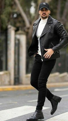 Mens Leather Jacket Black Leather Jacket Outfit, Leather Jacket Outfit Men, Faux Leather Jacket Men, Leather Jacket Men Style, Dress Suits For Men, Men's Leather Jacket