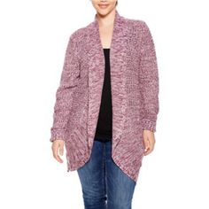 Chunky Knit Cardigan Shawl Collar Full-Length Sleeves Multicolor Knit Design Open Front Curves Towards Hem Material: 100% Acrylic Chest Approximately 19” Length Approximately 31” Color: Purple & Pink Size: Large Nwt Casual Purple Soft Knit Cardigan, Trendy Purple Knitted Cardigan, Purple Winter Cardigan For Layering, Soft Knit Purple Outerwear For Fall, Purple Soft Knit Outerwear For Fall, Purple Knit Cardigan For Fall, Purple Cardigan For Fall Layering, Cozy Purple Knit Cardigan, Cozy Purple Winter Cardigan