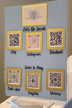 a display with qr code on the wall