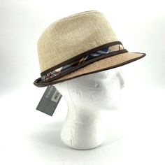 Stacy Adams Fedora Hat Large / Xl Plaid Band New With Tags Casual Beige Fedora For Outdoor, Casual Cotton Fedora With Curved Brim, Casual Cotton Brimmed Fedora, Cotton Fedora With Short Brim For Summer, Summer Cotton Fedora With Short Brim, Casual Fedora With Flat Brim For Festivals, Casual Fedora Straw Hat For Festival, Casual Festival Fedora Straw Hat, Casual Wide Brim Cotton Fedora