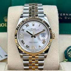 Rolex Datejust 36 Listing: $17,900 Rolex NEW 2023 Datejust 36 SILVER DIAMOND Vi iX JUBILEE 126233, Reference number 126233; Gold/Steel; Automatic; Condition New; Year 2023; Watch with original b Classic White Watches With Original Box, Women’s Rolex Datejust, Women’s Rolex Watches, Gold Rolex Day Date, Paper Watch, Rolex Datejust 36mm Jubilee, Rolex Day Date 36 Yellow Gold, Rolex Models, Steel Bracelet