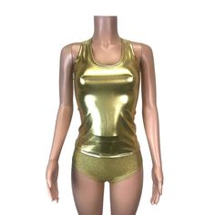 in Large Latex Top, Gold Maxi Dress, Skater Fit, Rave Wear, Buy Gold, Festival Outfit, Festival Wear, Festival Outfits, Tank Dress