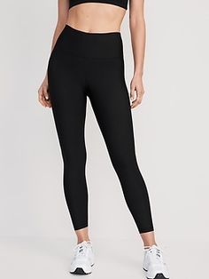 Power up your workout with PowerSoft leggings.  Light compression fabric meets a ridiculously smooth, peachy-soft feel.  Elasticized waistband.  Breathable, lightweight compression interlock fabric holds you in while sculpting your shape.  Four-way s Perfect Leggings, Compression Fabric, Leggings For Women, Window Shopping, Old Navy Women, Bottom Clothes, Petite Size, Belly Button, Gym Outfit