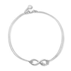 An infinity symbol that nestles the word "Love" is the centerpiece of this contemporary bracelet for her. Crafted of sterling silver, the 7-inch bracelet has cable chains on either side of the center and is secured with a lobster clasp. This bracelet is from the East2West Collection. Infinity Symbol Tattoo, Contemporary Bracelets, Infinity Tattoos, Bracelet For Her, Mother Daughter Tattoos, Skull Tattoo Design, Celtic Tattoos, Infinity Love, Love Bracelet