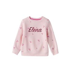 Toddler Embroidered Crewneck Sweatshirt for girl  Kids Personalized Name Baby Pink Sweatshirt Personalized Toddler Gift Gift For Toddler , Toddler Girls' Fleece Pullover Sweatshirt Let your little one welcome cool weather with fun colors and prints with this Fleece Pullover Sweatshirt . Boasting a soft fleece construction, this long-sleeve pullover sweatshirt offers them cozy comfort, and is designed with banded cuffs and a banded hem for a snug fit. Featuring fun prints, it makes a great pairin Pink Long Sleeve Sweatshirt With Name Print, Cotton Letter Print Sweatshirt, Pink Long Sleeve Top With Letter Embroidery, Pink Top With Letter Embroidery For Winter, Pink Winter Tops With Letter Embroidery, Cute Spring Tops With Embroidered Logo, Winter Pink Top With Letter Embroidery, Pink Letter Embroidery Top For Winter, Cute Pink Embroidered Sweatshirt