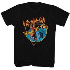 - Iconic T-Shirt - Machine wash cold with like colors, dry low heat - 100% Authentic + Verified Product - This premium t-shirt is made of lightweight fine jersey fabric - Lightweight, Classic fit, Double-needle sleeve and bottom hem Def Leppard Shirt, Dry Logo, Hair Metal Bands, Rock N Roll Music, Rock Concert, Def Leppard, New Wave, Rock Bands, Black Tee