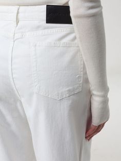 Pants PINKO Woman color White Chic White Bottoms With Straight Hem, Chic White Pants With Five Pockets, Elegant White Bottoms With Five Pockets, Elegant White Straight Jeans, White Straight Pants With Five Pockets, Black And White Jeans, Latest Jeans, High Rise Pants, Baggy Jeans