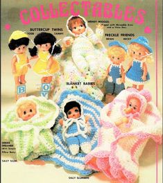 an old crochet pattern for babies and children's clothes with dolls on the cover