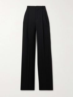 Ysl Pants Women, Womens Pant Suits Business, Net A Porter Pants, Ysl Pants, Saint Laurent Pants, Black Work Pants, Chic Trousers, Saint Laurent Clothes, Jean Trench Coat