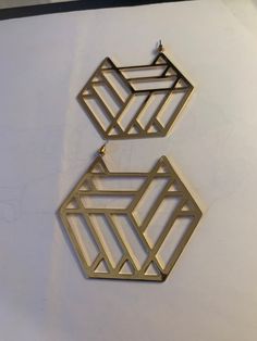 Gold Gota Get GEO-ing Earrings by Paparazzi Gold Geometric Jewelry With Matching Earrings, Geometric Brass Earrings, Geometric Gold Earrings For Party, Gold Geometric Earrings For Party, Gold Geometric Earrings For Formal Occasions, Favorite Jewelry, Jewelry Earrings Dangle, Dangle Drop Earrings, Dangle Earrings