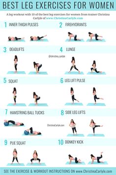 the best leg exercises for women to do at home and work on her legs,