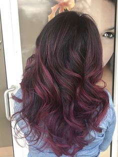 Pink Highlight In Black Hair, Dark Brown Hair With Color Streaks, Cherry Pink Highlights, Brown Hair With Maroon Underneath, Pink Highlights Wavy Hair, Magenta Hair With Pink Highlights, Pink Dye Over Brown Hair No Bleach, Dark Pink Hair Highlights, Magenta Highlights In Brown Hair