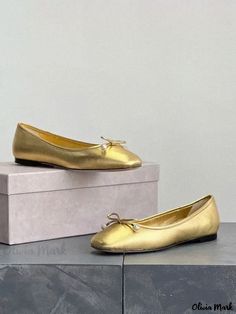 Olivia Mark - For Her Metallic Slip-On Round Toe Ballet Pumps Gold Pumps, Ballet Pumps, Olivia Mark, New Day, Ballet, Slip On, Pumps, Gold