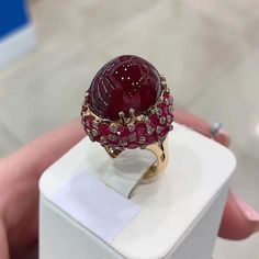 Luxury Oval Ruby Ring 585 Rose Gold for Women Wedding Jewelry Punk Wedding, Ruby Rings, Daily Hairstyles, Big Rings, Rose Gold Metal, 14k Gold Ring, Boho Stil, Ruby Ring, Rings For Women