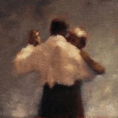 a painting of a man holding a baseball mitt in his right hand and wearing a white shirt