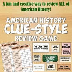 an american history clue - style review game