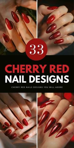 Fall in love with the best cherry red nails ideas and designs for 2025. From dark polish to short almond designs, find your autumn nail art inspo. Save this pin to your 'Beauty Trends' board and visit the article for additional ideas. Chic Manicure, Red Manicure, Elegant Nail Art, Beauty Nails Design, Nail Type, Red Nail Polish, Red Nail Designs, Glam Nails, Autumn Nails