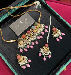 Meenakari Jewelry Sets For Festivals, Bohemian Meenakari Jewelry Sets For Festivals, Bollywood Dual-tone Jewelry Sets For Festivals, Hand-set Multicolor Bollywood Jewelry, Festival Meenakari Jewelry Sets With Pendant