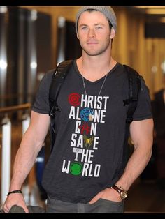 Helmsworth Tee Shirts Diy, 5 Solas, Shirts Diy, Dad Shirts, Ayat Alkitab, Christian Memes, Chris Hemsworth, God Is Good, Marvel Avengers