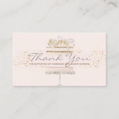 a thank card for someone who is celebrating their wedding day with a cake on top