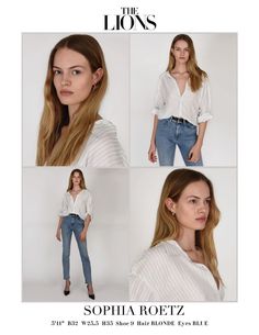 a woman in white shirt and jeans posing for the magazine's cover story,