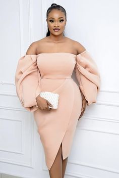 Off Shoulder Puff Sleeve, Shoulder Puff Sleeve, Pink Party Dresses, Elegant Dresses Classy, African Clothing Styles