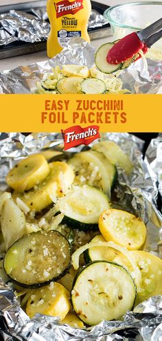 an image of grilled zucchini foil packets