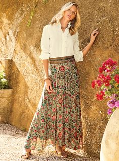 Style Long Skirt, Boho Maxi Skirt, Pants Skirts, Fashion Pics, Travel Dress, Flowing Skirt, Sale Sale