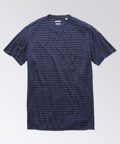 It's the kind of short-sleeve stripe tee that feels comfortably familiar from day one. Indigo dyed and washed for that perfect laid-back, lived-in look that gets even better over time. This garment is dyed with indigo. Learn more. 100% Cotton Jersey Dyed in true indigo Vintage-style inside ID label Machine wash cold separately Imported Stripe Tee, Label Machine, Vintage Indigo, Striped Tee, Shorts With Pockets, Tee Shop, Outerwear Jackets, Shirt Jacket, Vintage Style