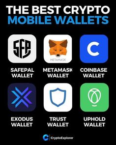 the best crypt mobile wallets in the world, with different logos and colors on them