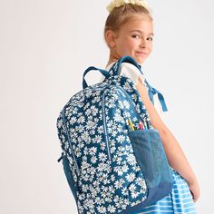 We did our homework and the results are in. The Lands’ End Kids’ Classmate Backpack is better than ever and far superior to the competition. Unlike flimsy other backpacks our Kids’ Classmate bookbag is extra-durable and built to last school year after school year. This is the perfect back pack for school to get your children through Kindergarten and all the way into those well-planned-for college years and everywhere in between. The sturdy side mesh pockets hold a full-size water bottle and the School Backpack For Back To School, End Of School Year Backpack With Zipper, Blue Standard Backpack For Study, Standard Blue Backpack For Study, Blue Backpack For Study, Back To School Backpack With Zipper Closure, Casual Blue Bags For School Events, Blue Standard Backpack For School, Playful Blue Backpack For School Events