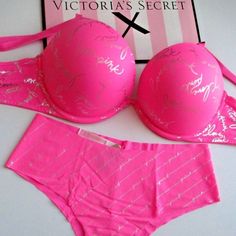 Victoria's Secret Pink Super Push-Up Bra And Panty Set Silver Shine New With Tags Bra Size - 34b, 34c, 34d, 36a, 36b, 36c, 36d, 38b, 38c, 38d Panty Size - S, M, L, Xl, 2xl Color - Radiant Rose Shine Super Push-Up Padding Most Push, Double Bump Padded Cup Fully Adjustable Straps Wear Classic Or Cross-Back Hook-And-Eye Back Closure Purple Bralette, Super Push Up, Victoria Secret Pink Bras, Bra And Panty Set, Pink Lace Bralette, Pink Bralette, Two Piece Swimwear, Womens Bathing Suits, Pink Camo