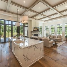 a large open concept kitchen and living room