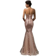 Strapless Tulle Long Elegant Mermaid Evening Dress Mermaid Sequin Dress, Mermaid Sequin, Mermaid Evening Dresses, Sequin Top, Sequin Dress, Mermaid Formal Dress, Evening Dress, Two Tone, Evening Dresses