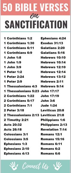 a poster with the words 50 bible verses for sanctigation on it