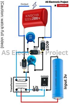 the wiring diagram for an invertor and capacitorator, which is connected to