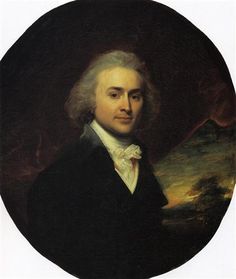 a painting of a man in a black suit