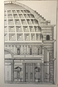 an old drawing of a building with many windows