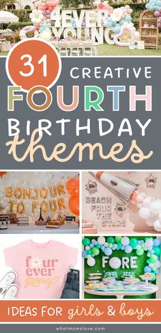 birthday themes for girls and boys with the title 31 creative fourth birthday themes