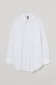 Oversized Poplin Shirt, Capsule Wardrobe Essentials, Calf Length Dress, Winter Capsule Wardrobe, Men's Clothes, Woven Cotton, Oversized Shirt, White Long Sleeve, Fashion Company