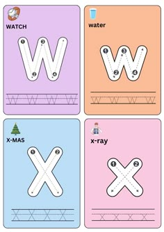 four different types of alphabets with the letter x in each one's upper and lower