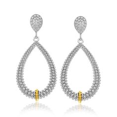 LOVCIA Premium 18k Yellow Gold & Sterling Silver Diamond Teardrop Popcorn Earrings Popcorn Earrings, Plain Silver Rings, Silver Diamonds, Teardrop Earrings, Sterling Earrings, Rhodium Plated, Post Earrings, Popcorn, Sterling Silver Earrings