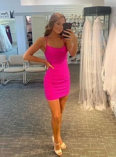 WD1136,Hot pink homecoming dresses,spaghetti straps mini graduation dress on Storenvy Hot Pink Homecoming, Hot Pink Party Dresses, Homecoming 2022, Prom 2022, Fancy Stuff, Homecoming Dress Short, Spring Formal, Homecoming Dresses Lace, Pink Homecoming