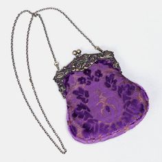 Chatelaine Purses | Shop Carpet Chatelaine & Wristlet Bags Classic Purple Evening Bag, Elegant Purple Clutch For Everyday Use, Elegant Purple Bag Gift, Elegant Purple Evening Bag, Vintage Purple Bags For Formal Occasions, Elegant Formal Coin Purse With Dust Bag, Victorian Pouch Bags As Gifts, Victorian Pouch Bag For Gift, Victorian Style Pouch Bag For Gift