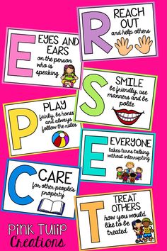 posters with words and pictures on them for children to use in their classroom or home