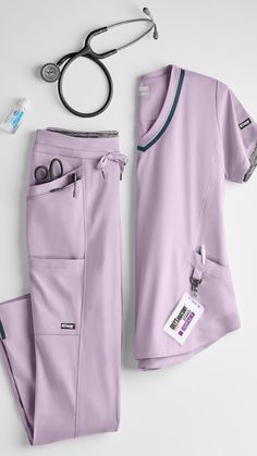 Grey's Anatomy Impact Women's Scrubs New Purple Color Wisteria Top & Pant Nursing Scrubs Outfits, Nurse Fashion Scrubs, Vet Scrubs, Medical Scrubs Fashion, Wisteria Purple, Healthcare Uniforms, Dental Scrubs, Medical Scrubs Outfit, Stylish Scrubs