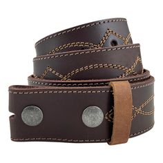 Cowboy Buckleless Belt with Stitching - Stockyard X 'The Leather Store Rustic Belt, Cowboy Outfit, Classic Cowboy, Leather Making, Western Buckles, Western Accessories, Ancient Mayan, Cowboy Outfits, Sunglass Holder