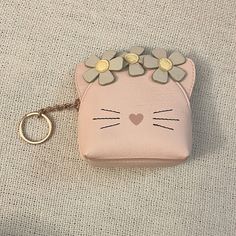 New Never Used Very Good Quality Cute Everyday Coin Purse, Pink Rectangular Shoulder Bag With Cat Design, Cute Cat Design Coin Purse For Everyday, Cute Everyday Cat Design Coin Purse, Cute Pink Coin Purse With Zipper Closure, Cute Cat Design Coin Purse For Everyday Use, Pink Cat Design Pouch Bag, Bags Cute, Lc Lauren Conrad