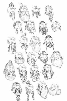 some drawings of different types of masks